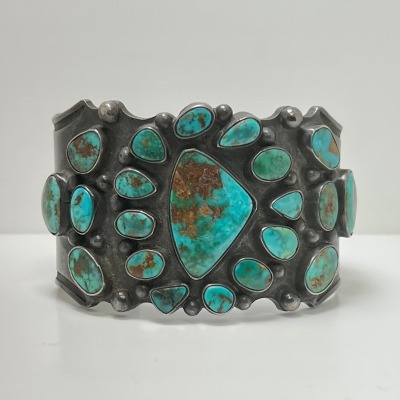 Vintage Turquoise Silver Cuff