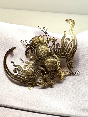 Ming Dynasty Gold Bat Ornament view one